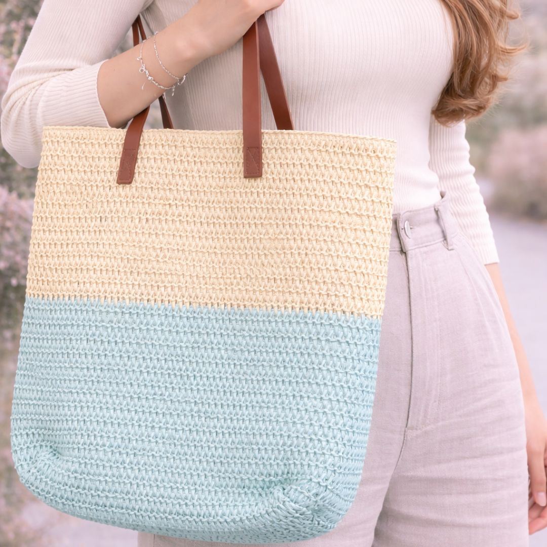 BOLSO CARTERA SHOPPER DE PAJA PLAYERAS